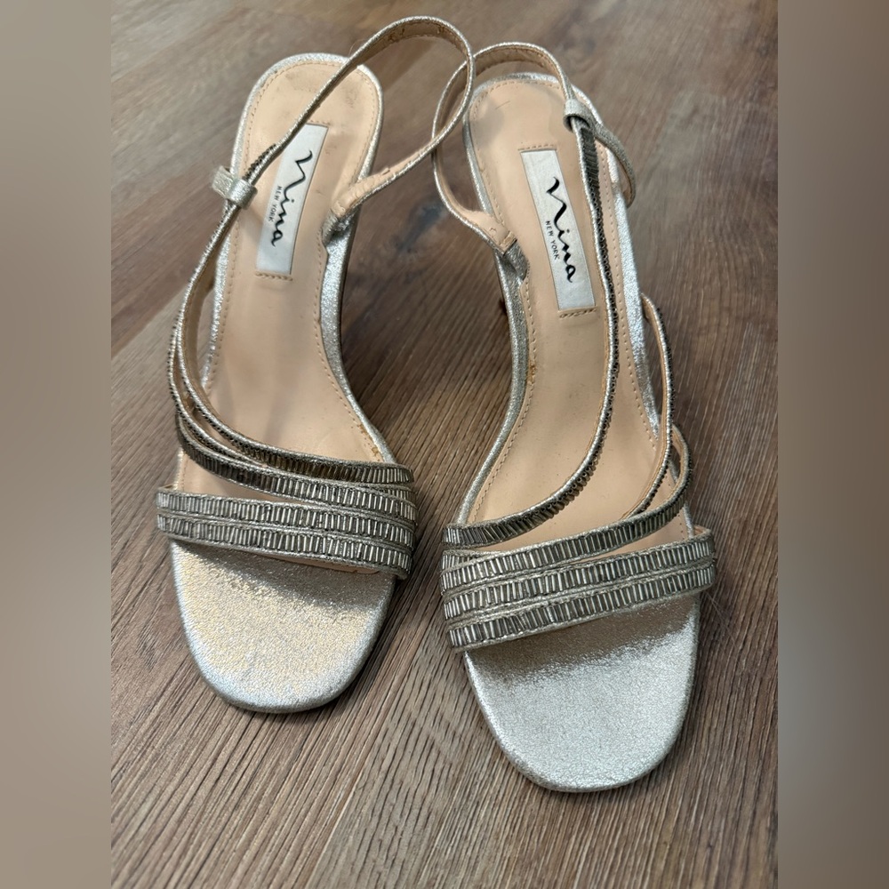 Nina New York  Metallic Strappy Sandals